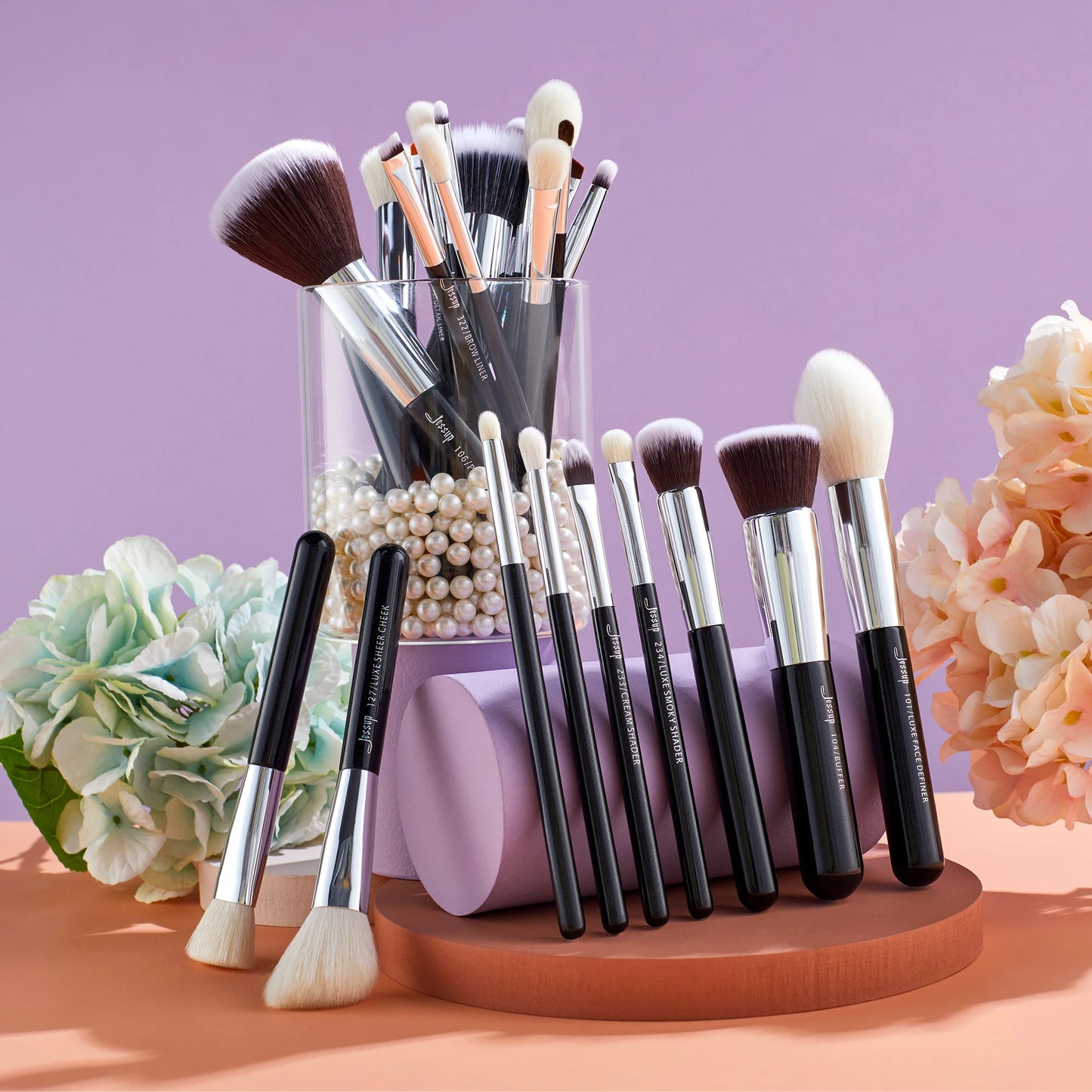 Jessup 25pc Professional Makeup Brush Set for Full Face