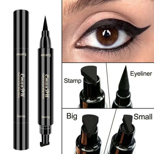 Double-Ended Waterproof Eyeliner Pen with Stamp