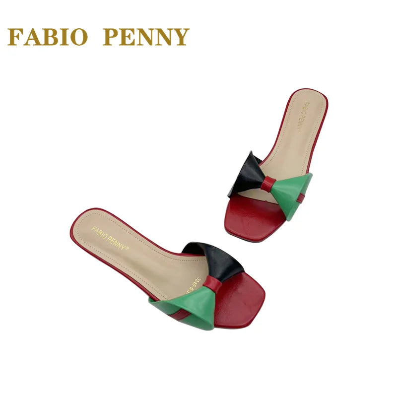 FABIO PENNY European Ladies Fashion Elegant Flare Low Heels