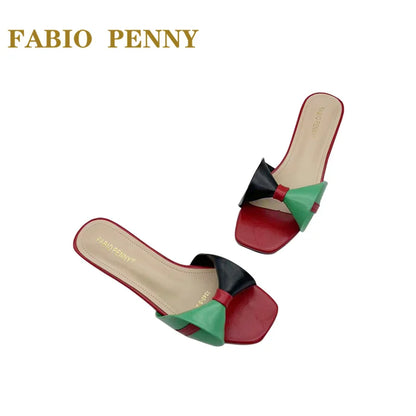 FABIO PENNY European Ladies Fashion Elegant Flare Low Heels