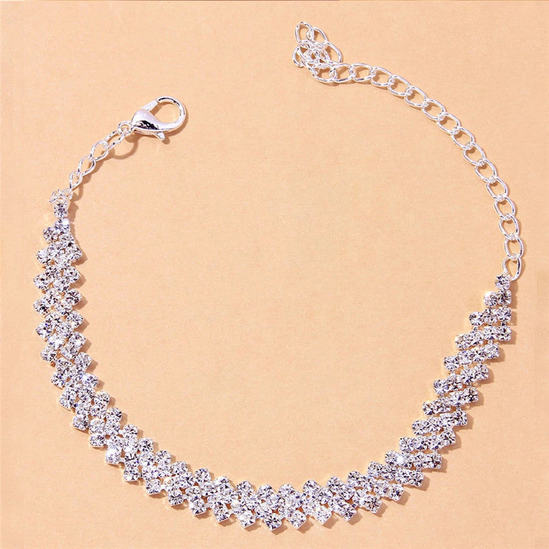 Shining Cubic Zirconia Chain Anklet