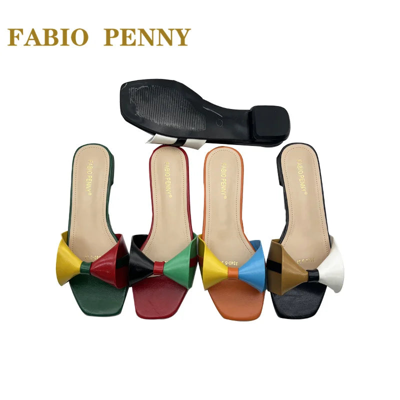 FABIO PENNY European Ladies Fashion Elegant Flare Low Heels