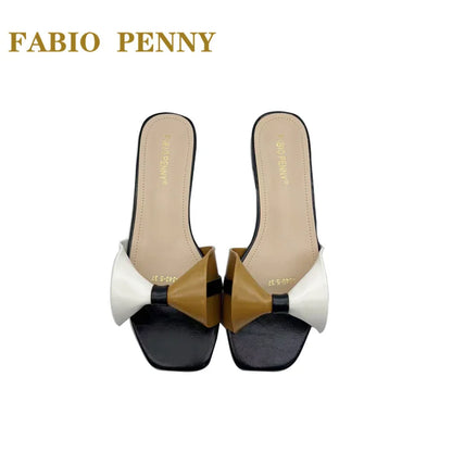 FABIO PENNY European Ladies Fashion Elegant Flare Low Heels