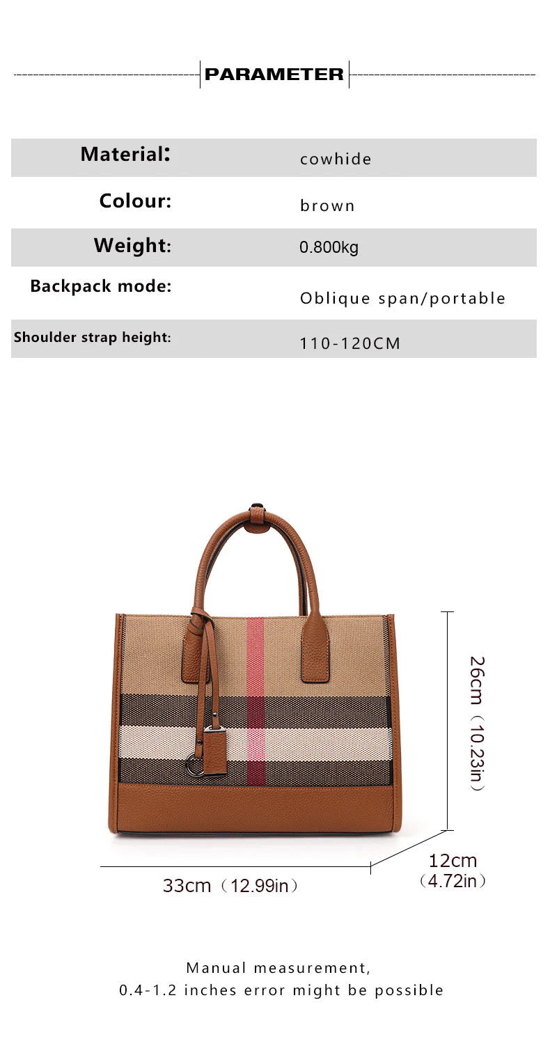 Aidrani Fashion Plaid Canvas Women’s Handbag