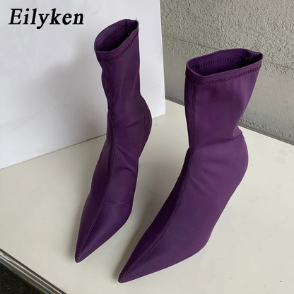 Eilyken New Spring Autumn Stretch Fabric Ankle Boots