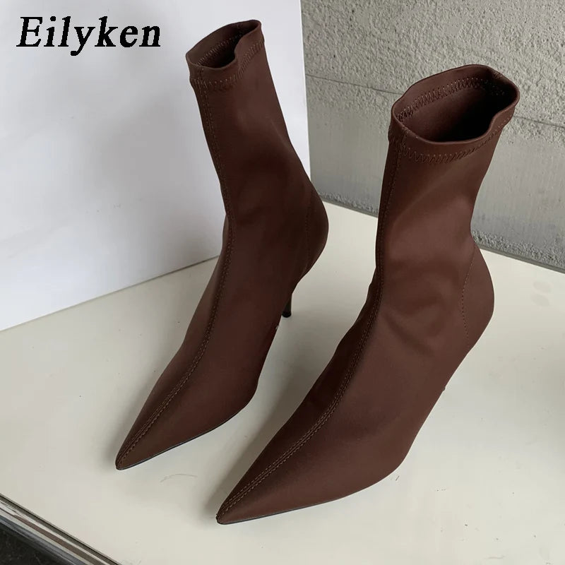 Eilyken New Spring Autumn Stretch Fabric Ankle Boots