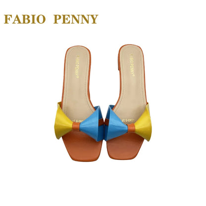 FABIO PENNY European Ladies Fashion Elegant Flare Low Heels