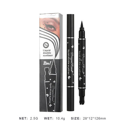 Double-Ended Waterproof Eyeliner Pen with Stamp