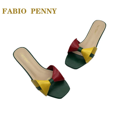 FABIO PENNY European Ladies Fashion Elegant Flare Low Heels