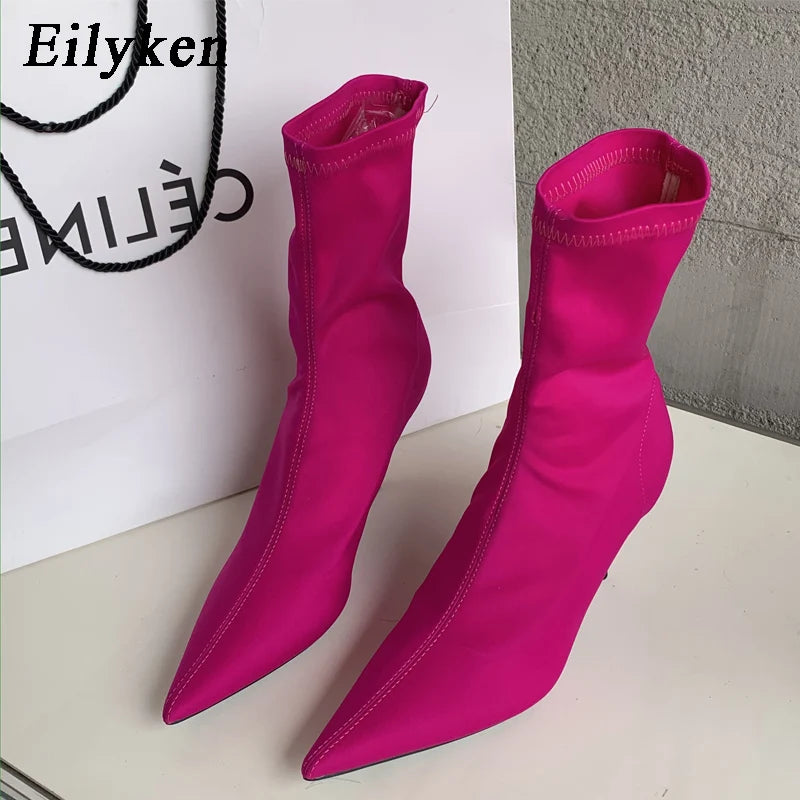 Eilyken New Spring Autumn Stretch Fabric Ankle Boots