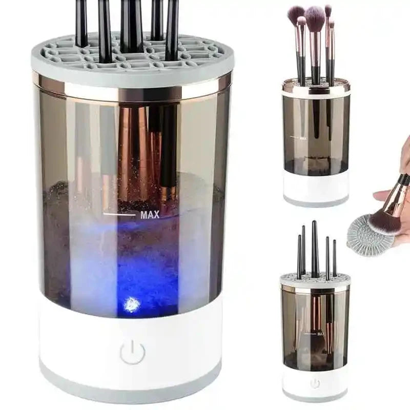 3-in-1 Auto Brush Pro: Electric Makeup Cleaner & Dryer